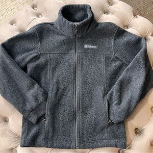 Columbia Kids Charcoal Full-Zip Fleece Jacket With Pockets Size XS 6/7